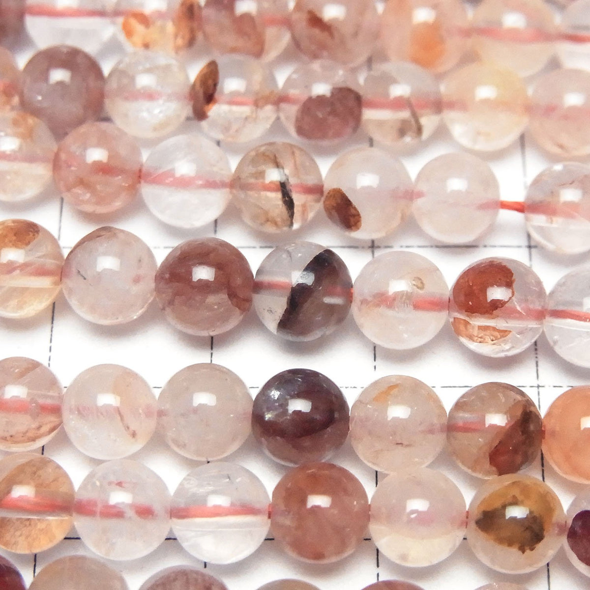 Red Hematoid Quartz Round 6mm 1strand beads (aprx.15inch/36cm)