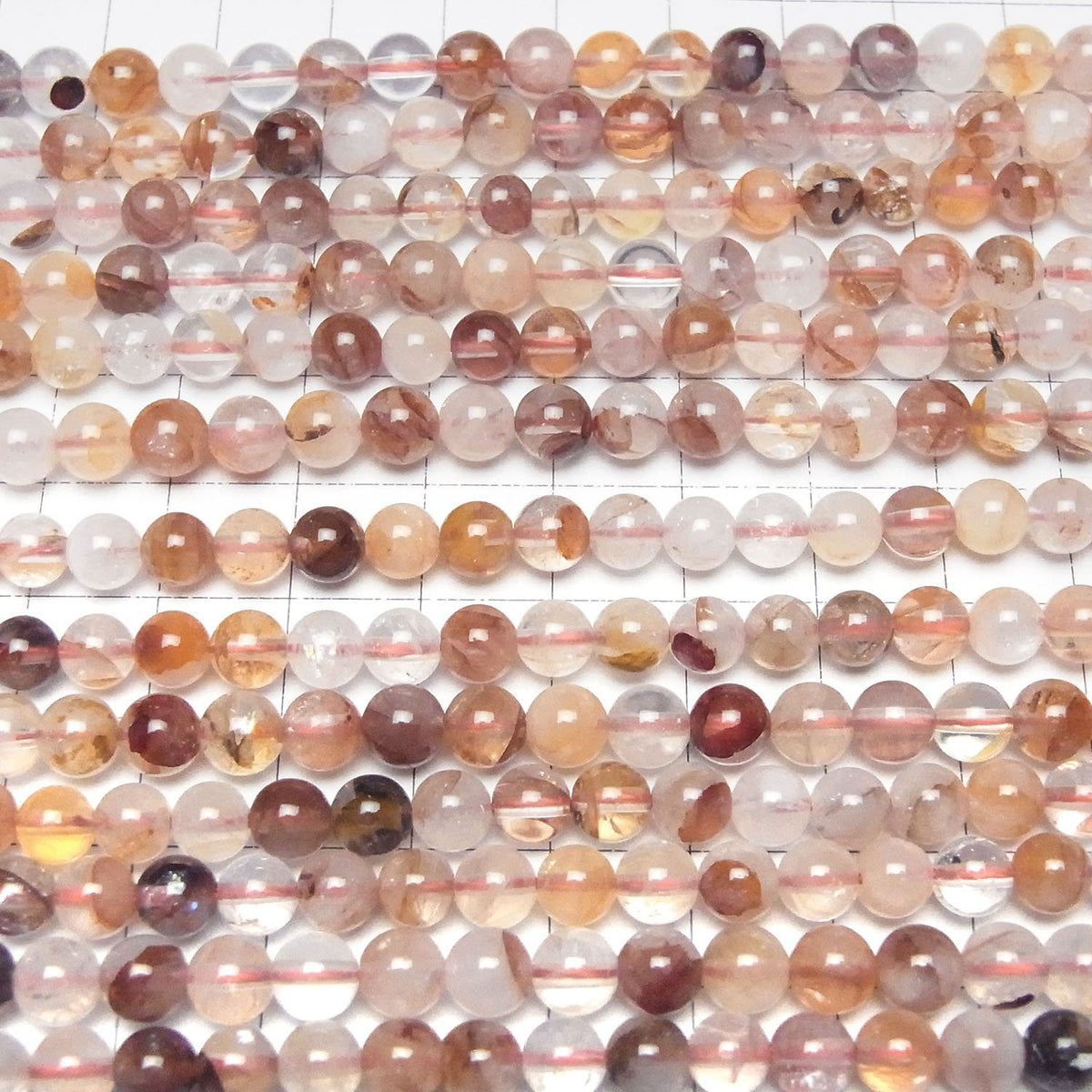 Red Hematoid Quartz Round 6mm 1strand beads (aprx.15inch/36cm)