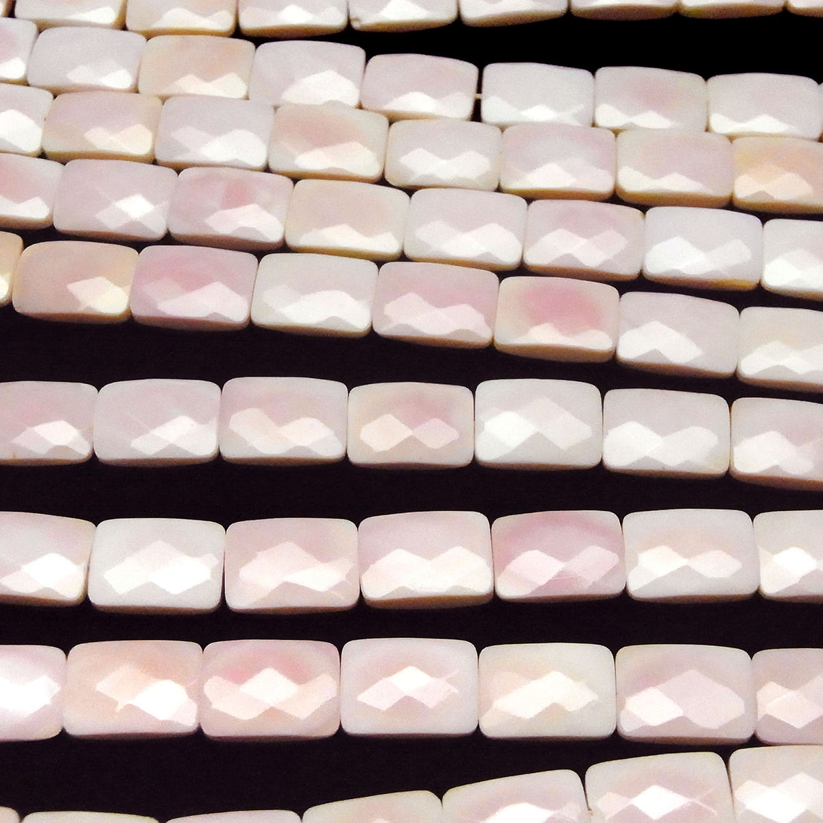Queen Concrete Shell AAA- Faceted Rectangle 14 x 10 x 4 mm half or 1strand beads (aprx.15 inch / 38 cm)