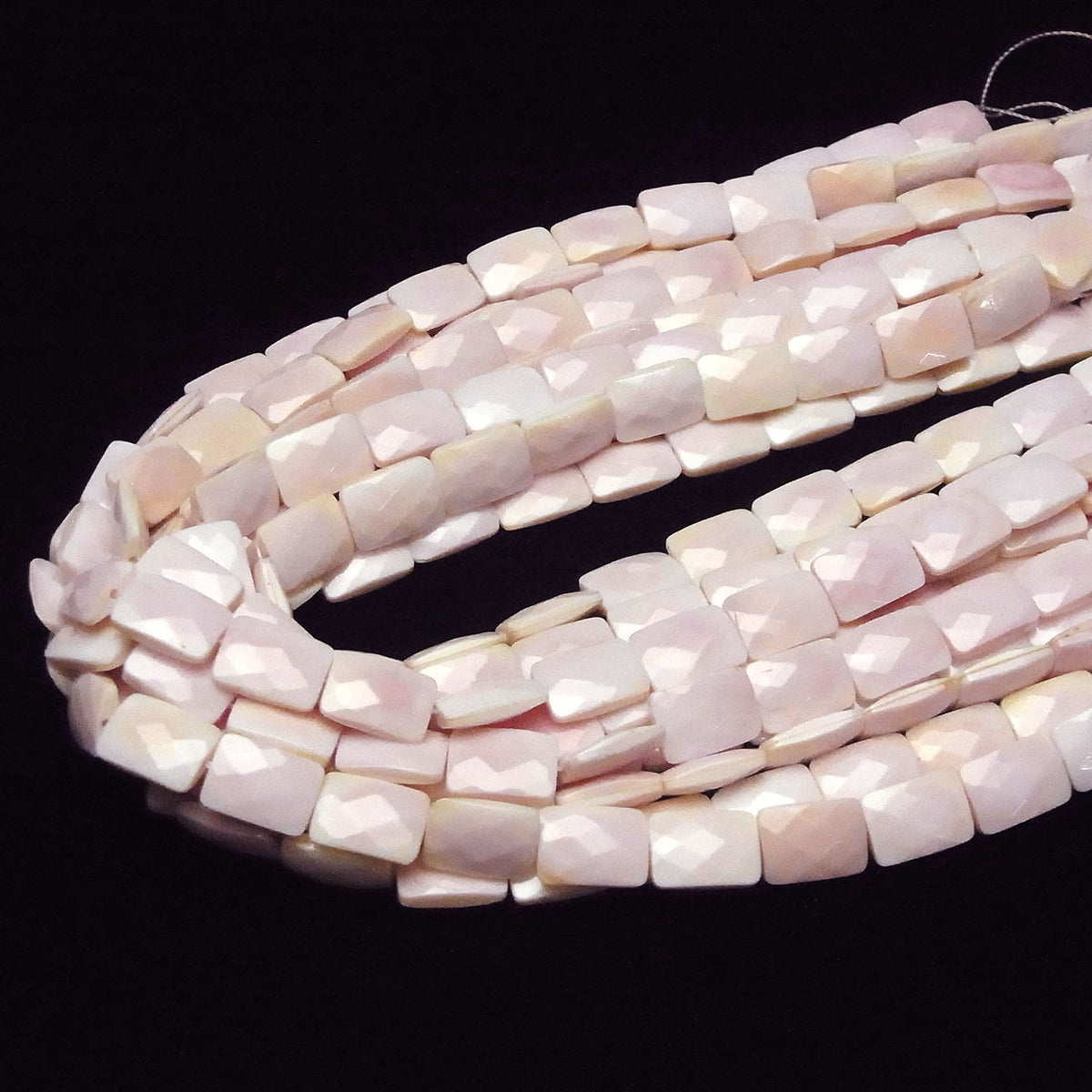 Queen Concrete Shell AAA- Faceted Rectangle 14 x 10 x 4 mm half or 1strand beads (aprx.15 inch / 38 cm)