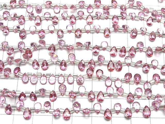 Hohe Qualität Pink Topas AAA Birnenform Facettiert 6x4mm halb oder 1Strang Perlen (28Stück)