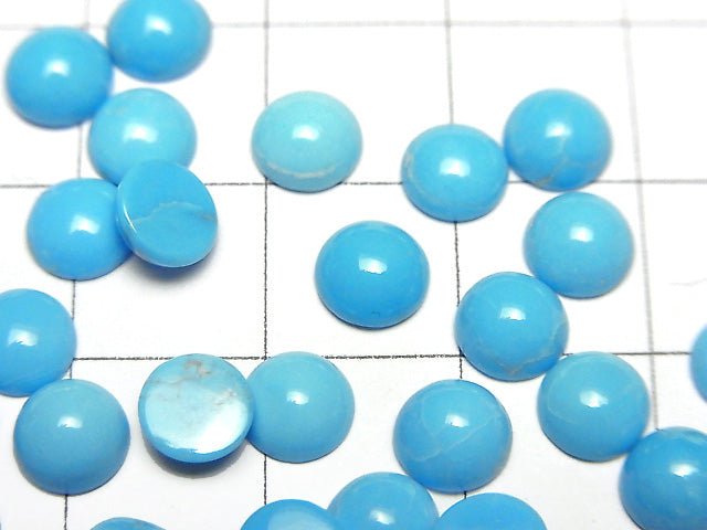 Arizona Kingman Turquoise AAA- Round Cabochon 6x6mm 3pcs
