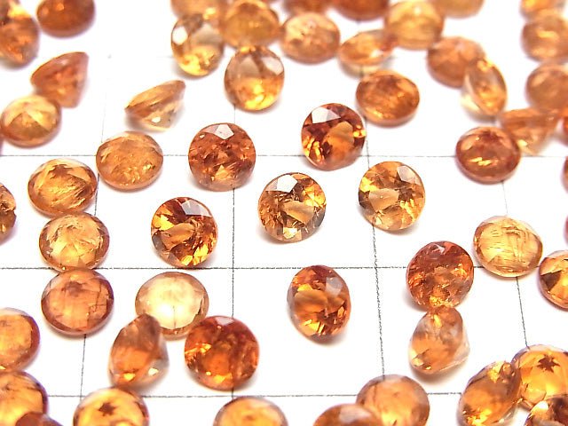 Hochwertiger Imperial Topas AAA- Lose runde facettierte Steine 5x5mm 3 Stück