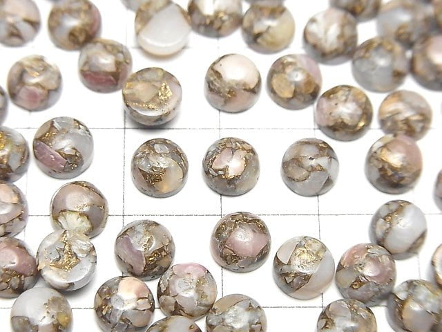 Kupfer-Pink Opal AAA Runde Cabochon 6x6mm 5 Stück