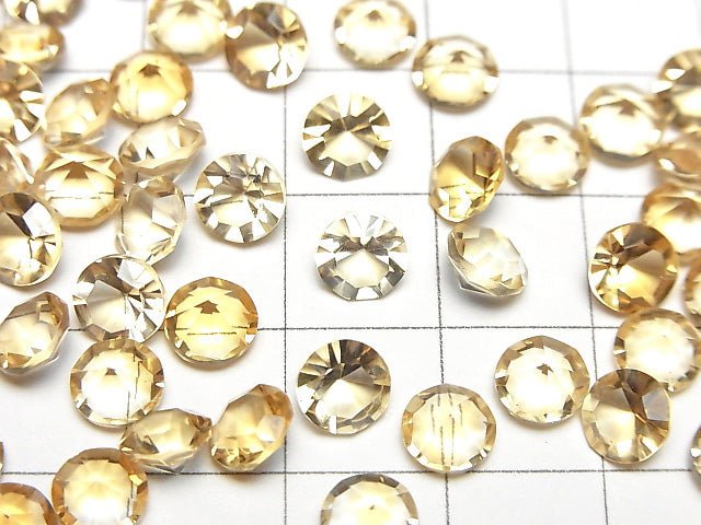 高品質黃水晶 AAA 裸石 圓形凹面切割 6x6mm 4顆