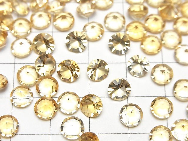 Hochwertiger Citrin AAA Lose Stein Rund Konkavschliff 6x6mm 4 Stück