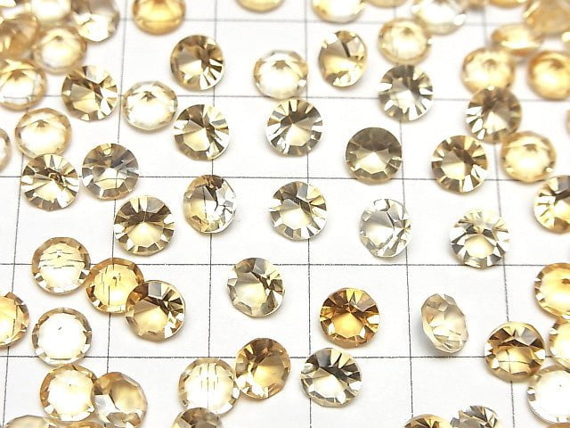 Hochwertiger Citrin AAA Lose Stein Rund Konkavschliff 6x6mm 4 Stück