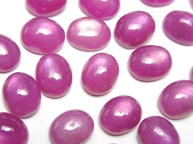 高品質星光紅寶石 AAA 橢圓形素面蛋面 10x8mm 1顆
