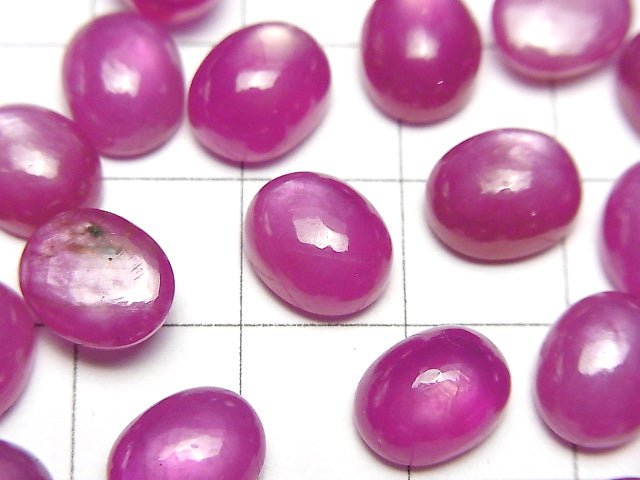 高品質星光紅寶石 AAA 橢圓形素面蛋面 10x8mm 1顆