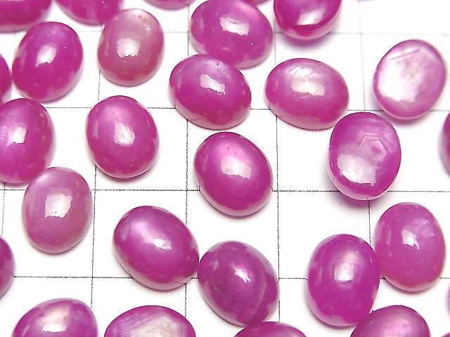 高品質星光紅寶石 AAA 橢圓形素面蛋面 10x8mm 1顆