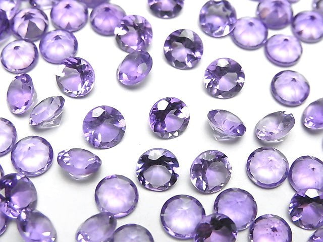 Hochwertiger Amethyst AAA Ungebohrt Runde Facettiert 6x6mm 5 Stück 6,79 $!