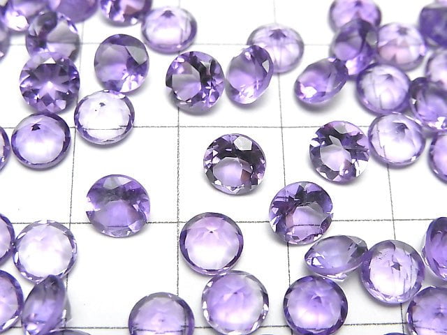 Hochwertiger Amethyst AAA Ungebohrt Runde Facettiert 6x6mm 5 Stück 6,79 $!