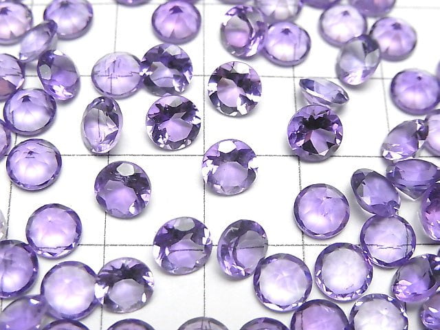 Hochwertiger Amethyst AAA Ungebohrt Runde Facettiert 6x6mm 5 Stück 6,79 $!