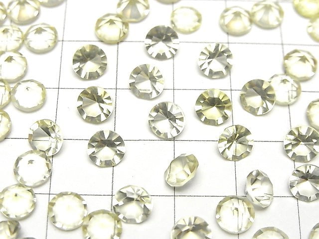 Hochwertiger Zitronenquarz AAA- lose Steine rund konkav geschnitten 6x6mm 5Stück