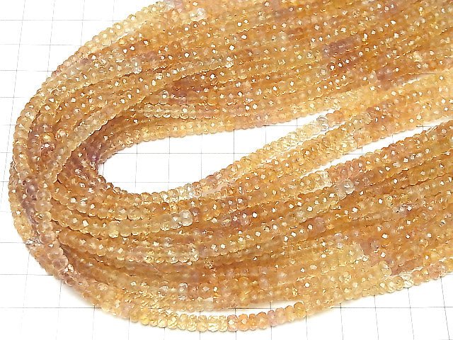 Hochwertiger Imperial Topas AA++ facettierte Knopf-Rondelle halb oder 1 Strang Perlen (ca. 15 Zoll / 38 cm)