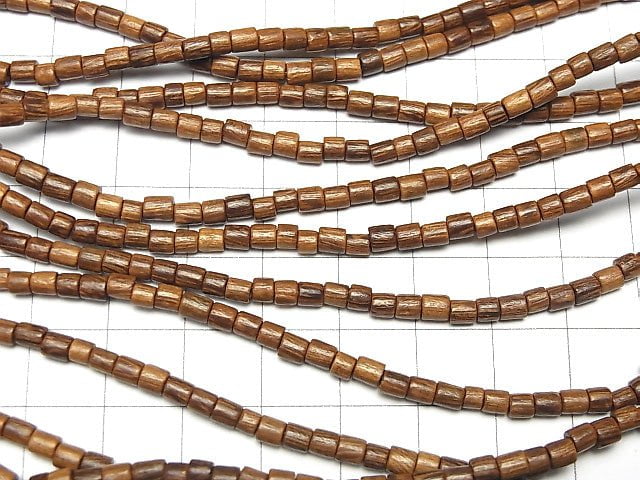 Wood Beads Tube 3x3x3mm 1strand beads (aprx.15inch/38cm)