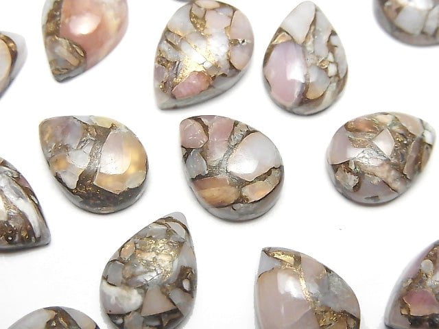 銅粉歐泊 AAA 梨形素面切割 14x10mm 2顆