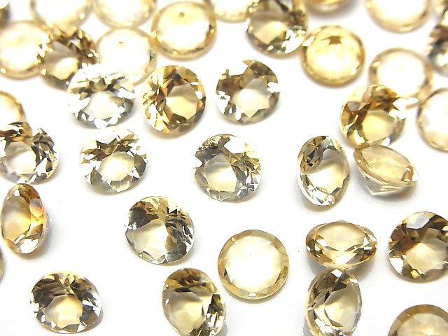 Hochwertiger Citrin AAA lose Stein rund facettiert 6x6mm 10 Stück