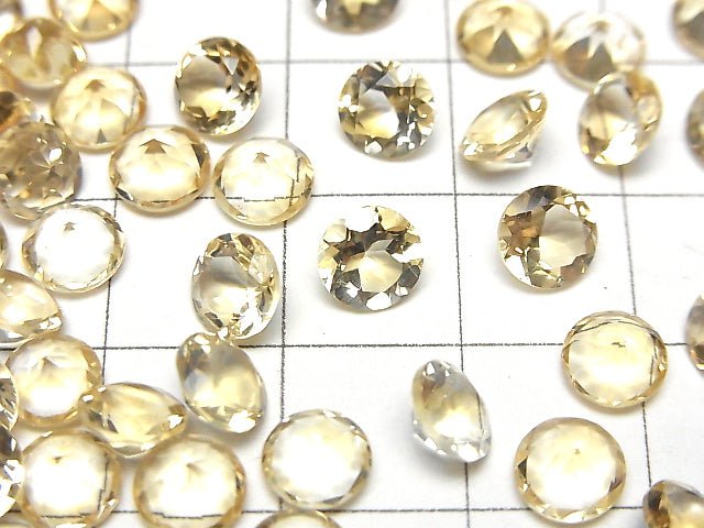 Hochwertiger Citrin AAA lose Stein rund facettiert 6x6mm 10 Stück