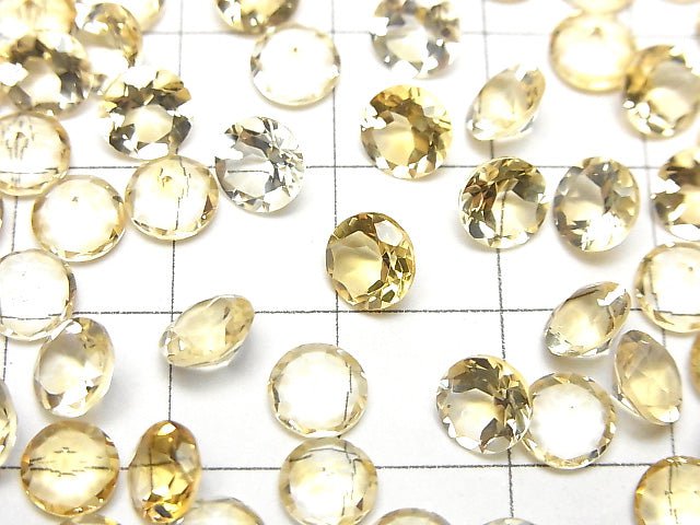 Hochwertiger Citrin AAA lose Stein rund facettiert 6x6mm 10 Stück