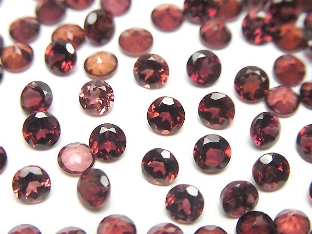 Hochwertiger Mozambique Granat AAA Lose Stein Rund Facettiert 4x4mm 10 Stück