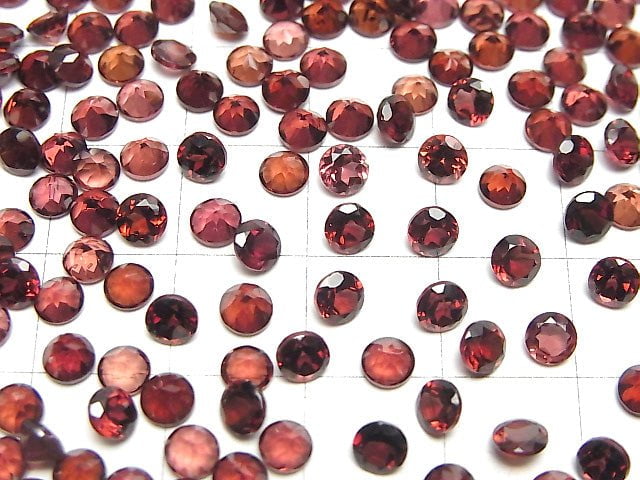 Hochwertiger Mozambique Granat AAA Lose Stein Rund Facettiert 4x4mm 10 Stück