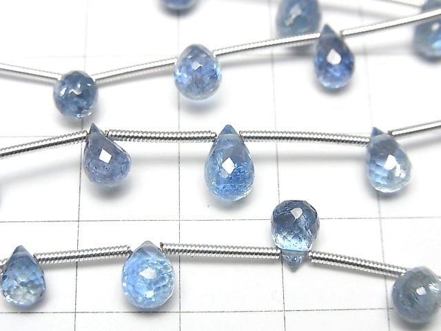 Hochwertiger Santa Maria Aquamarin AAA + Tropfen Facettierte Briolette 1Strang Perlen (ca. 5 Zoll / 13 cm)
