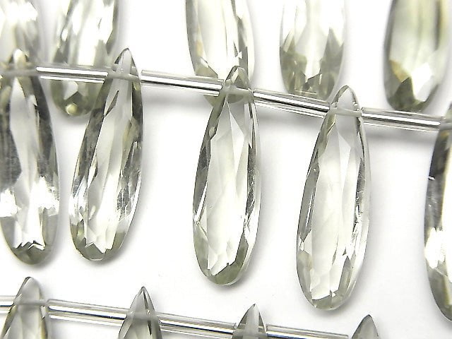 Hochwertige grüne Amethyst AAA Tropfenform facettiert 20x6mm halbe oder 1 Strang Perlen (8 Stück)