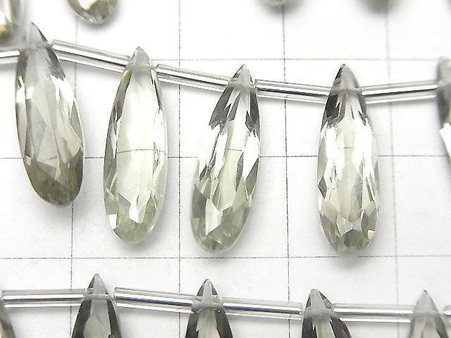 Hochwertige grüne Amethyst AAA Tropfenform facettiert 20x6mm halbe oder 1 Strang Perlen (8 Stück)