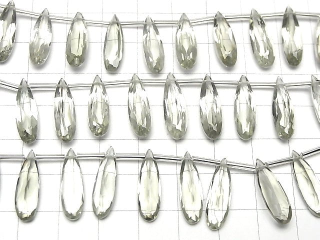 Hochwertige grüne Amethyst AAA Tropfenform facettiert 20x6mm halbe oder 1 Strang Perlen (8 Stück)