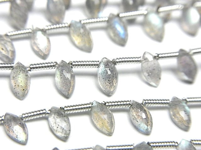 Hochwertiger Labradorit AAA Marquise Rosenschliff 6x3mm 1Strang Perlen (ca. 7 Zoll / 17 cm)