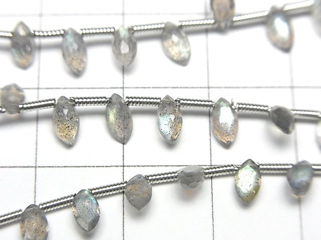 Hochwertiger Labradorit AAA Marquise Rosenschliff 6x3mm 1Strang Perlen (ca. 7 Zoll / 17 cm)