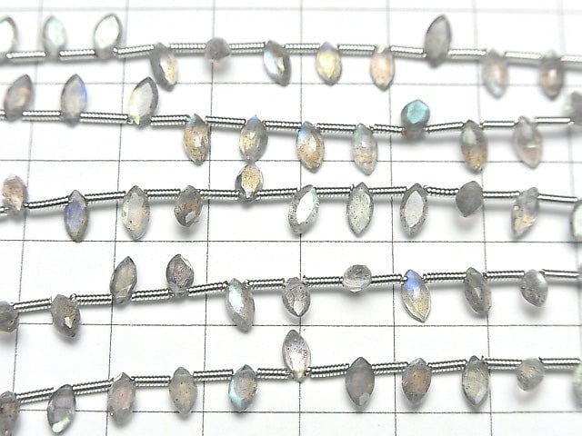 Hochwertiger Labradorit AAA Marquise Rosenschliff 6x3mm 1Strang Perlen (ca. 7 Zoll / 17 cm)