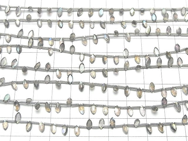 Hochwertiger Labradorit AAA Marquise Rosenschliff 6x3mm 1Strang Perlen (ca. 7 Zoll / 17 cm)