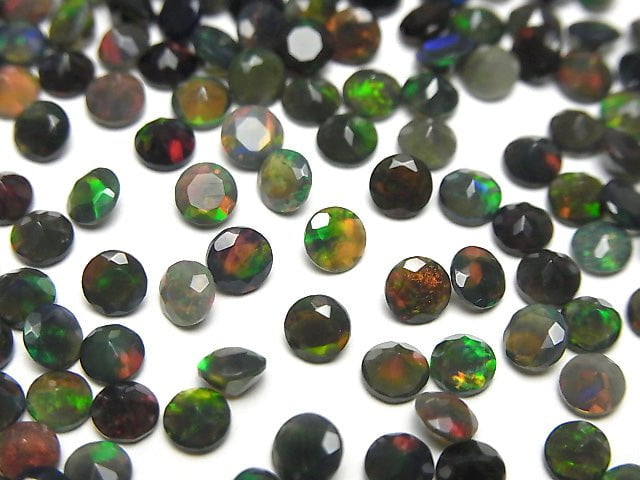 Hochwertiger schwarzer Opal AAA unbohrt rund facettiert 4x4mm 10 Stück 15,99 $!
