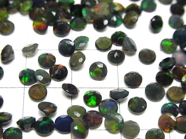 Hochwertiger schwarzer Opal AAA unbohrt rund facettiert 4x4mm 10 Stück 15,99 $!