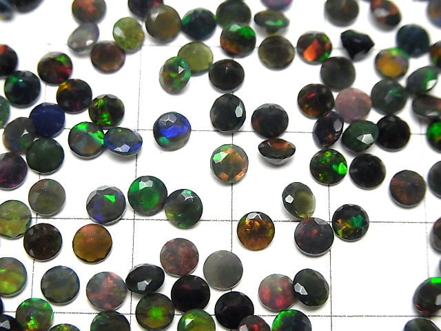 Hochwertiger schwarzer Opal AAA unbohrt rund facettiert 4x4mm 10 Stück 15,99 $!