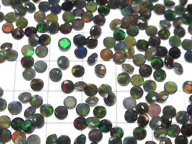 Hochwertiger schwarzer Opal AAA unbohrt rund facettiert 4x4mm 10 Stück 15,99 $!