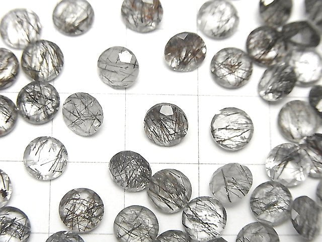 Hochwertiger Turmalinquarz AAA- loser Stein rund facettiert 6x6mm 5Stk