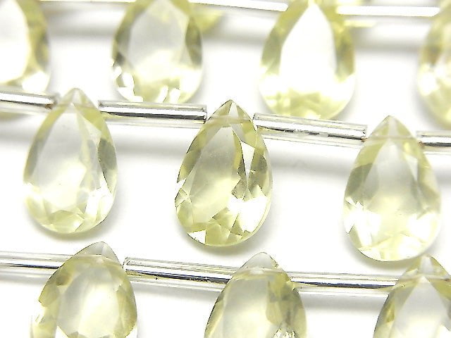 優質檸檬黃水晶 AAA 梨形刻面 12x8mm 1串珠子 (8顆)