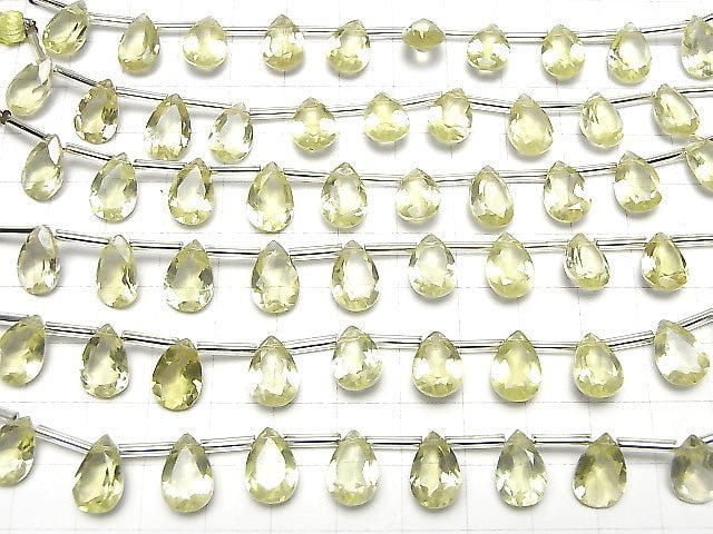 Hochwertiger Zitronenquarz AAA Birnenform Facettiert 12x8mm 1 Strang Perlen (8 Stück)