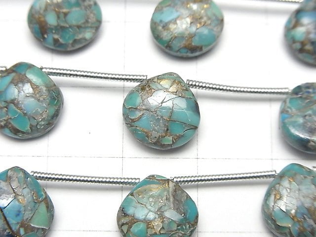 Blauer Kupfer-Türkis AAA Kastanie (glatt) 10x10mm halb oder 1strang Perlen (10Stück)
