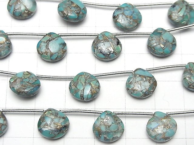 Blauer Kupfer-Türkis AAA Kastanie (glatt) 10x10mm halb oder 1strang Perlen (10Stück)
