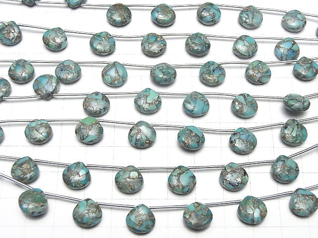Blauer Kupfer-Türkis AAA Kastanie (glatt) 10x10mm halb oder 1strang Perlen (10Stück)