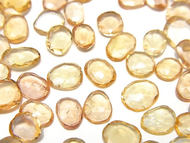 High Quality Imperial Topaz AAA- Undrilled Freeform Single Sided Rose Cut 5pcs