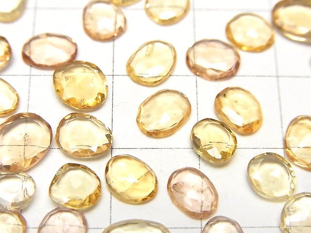 High Quality Imperial Topaz AAA- Undrilled Freeform Single Sided Rose Cut 5pcs