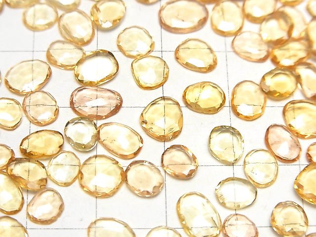 High Quality Imperial Topaz AAA- Undrilled Freeform Single Sided Rose Cut 5pcs