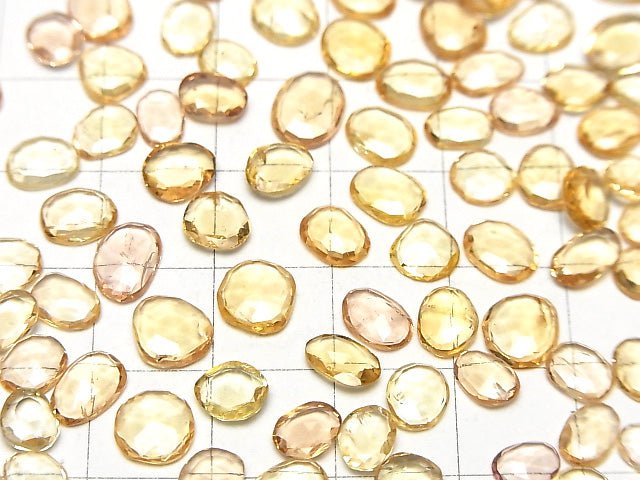High Quality Imperial Topaz AAA- Undrilled Freeform Single Sided Rose Cut 5pcs