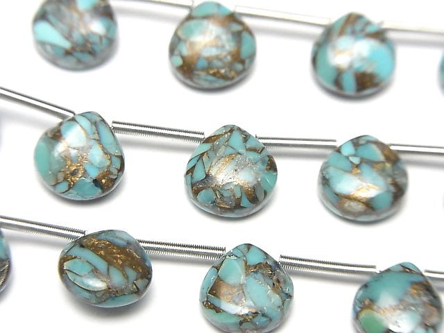 Blauer Kupfer-Türkis AAA Kastanie (Glatt) 8x8mm halb oder 1strang Perlen (8 Stück)