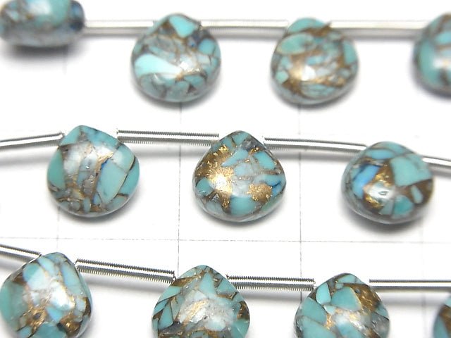 Blauer Kupfer-Türkis AAA Kastanie (Glatt) 8x8mm halb oder 1strang Perlen (8 Stück)